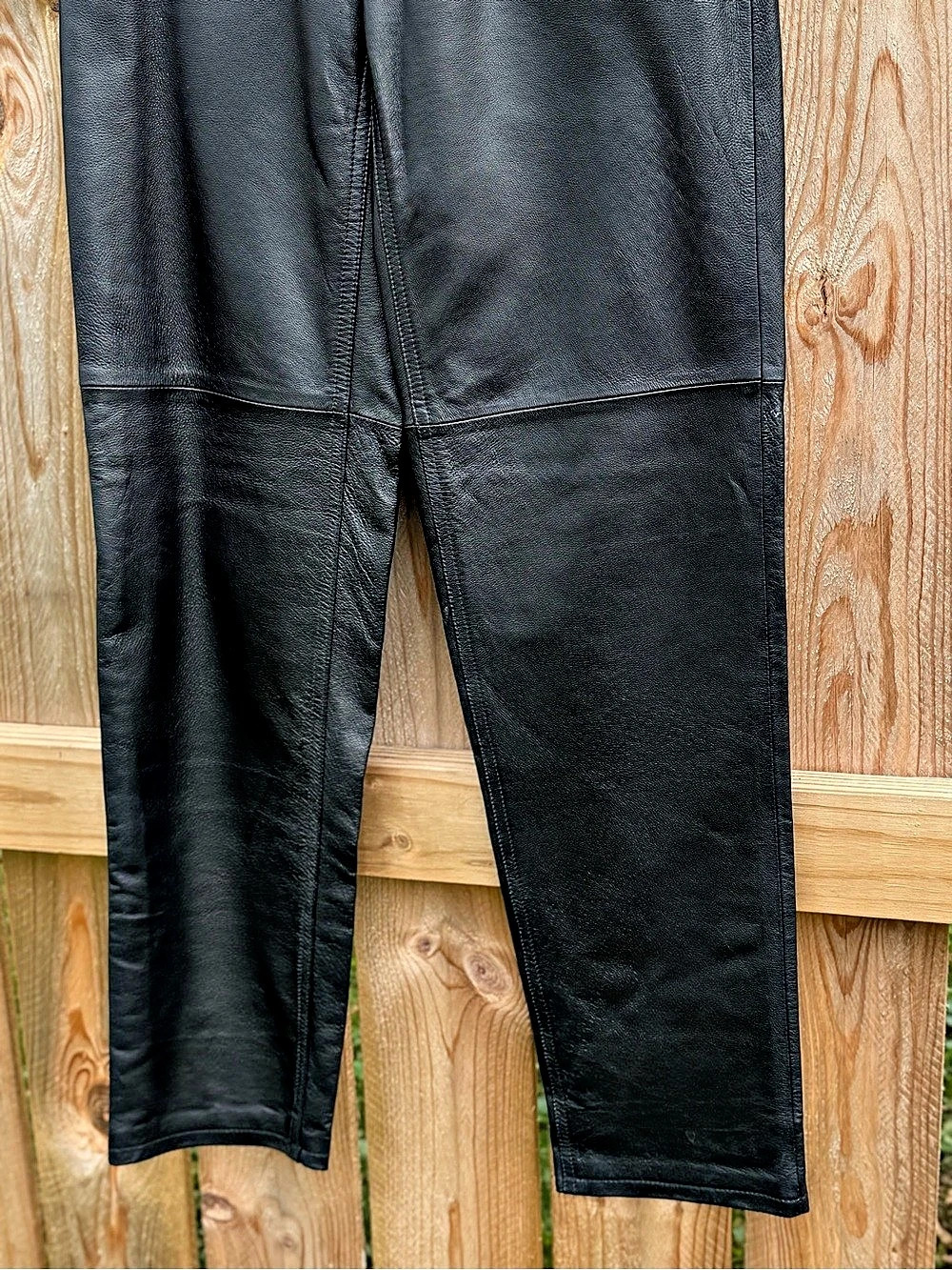 Vintage Newport News Genuine Leather Pants Women's size 6 High Rise Straight Leg - Picture 2 of 9